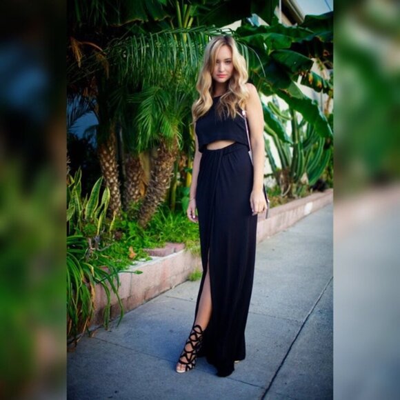 A.L.C. Hilseth Black Sleeveless Cut OUt Maxi Dress - Picture 2 of 15